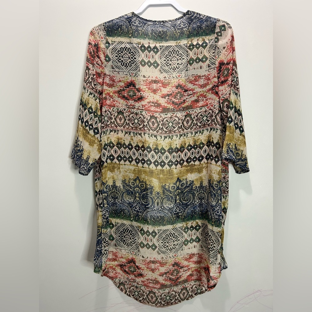 Aggie Multicolor Patterned Kimono Size Small - Picture 2 of 5